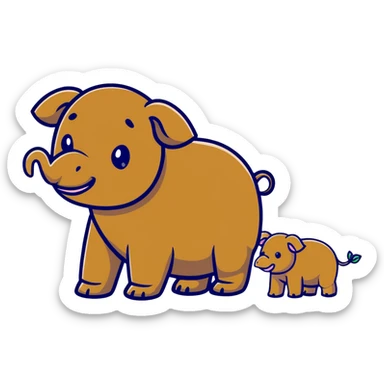 Turtle capybara elephant  sticker