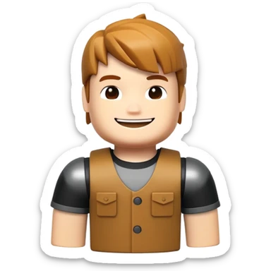 Roblox character with blocky body and smiling face sticker