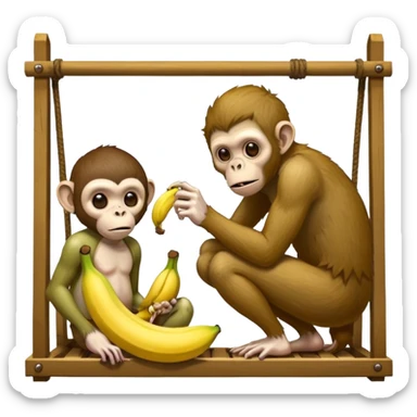 Make a monkey eating a banana in a trap to the trap of a trap and a gay zombie is waiting sticker