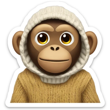 Monkey in a sweater  sticker