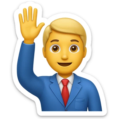 animated emoji waving man apple style sticker