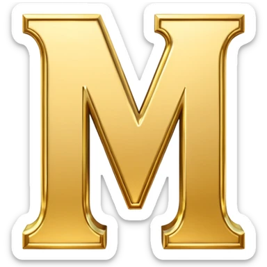 letter M in gold sticker