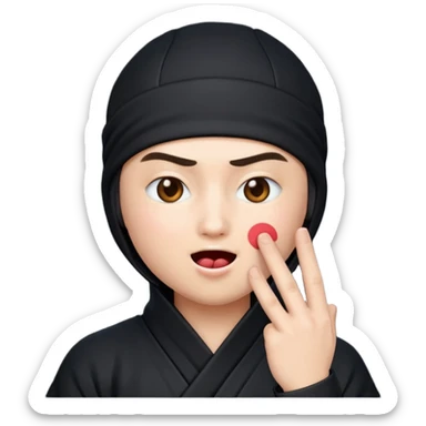 Emoji de ninja tirando besos sticker