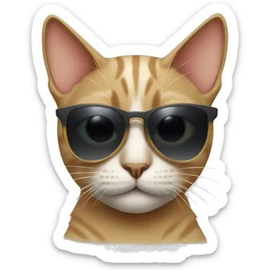 Cat with sunglasses sticker