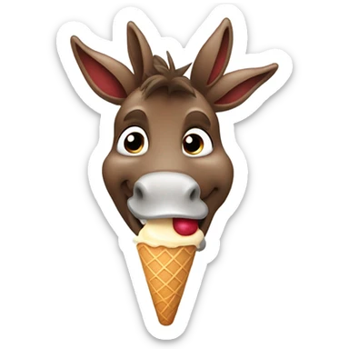 A red donkey with ice cream  sticker