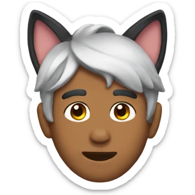 Hector wearing cat ears sticker