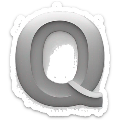 generate icon with letter q in minimal monochromatic fashion with white background sticker