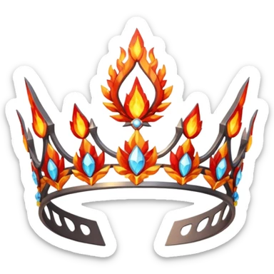 fantasy magic tiara of fire and ash low poly sticker