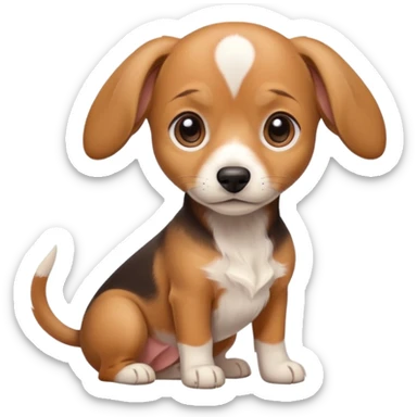 Mix breed puppy that is part dachshund beagle and chihuahua sticker