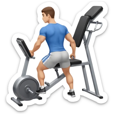 guy working out glutes with shirt on from the backwith machine  sticker