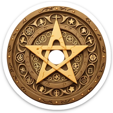 cheese wheel witchcraft occult pentagram sticker