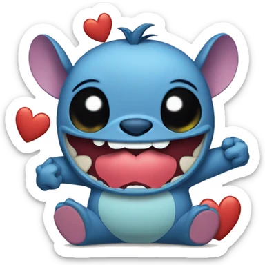 stich con corazón roto y billetes sticker