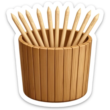 Bundle of toothpicks in a container  sticker