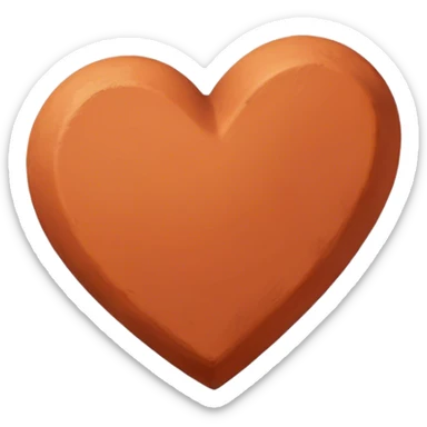 Terracotta color heart sticker