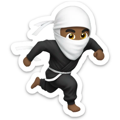 Ninja running white skin sticker