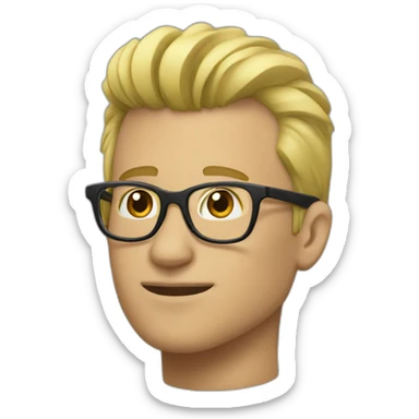 guy with glasses and blonde mohican sticker