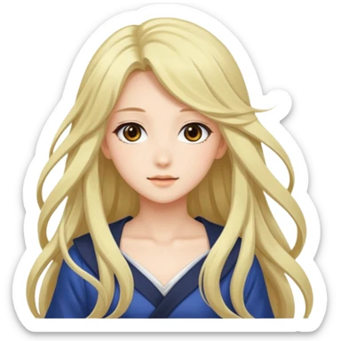 beautiful gorgeous anime lady with sticker