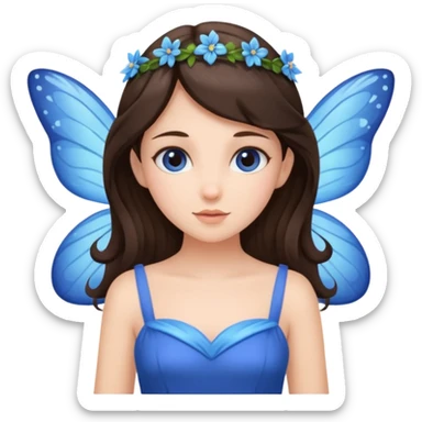 brunette fairy in blue dress  sticker