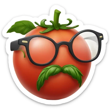 Tomato with glasses sticker