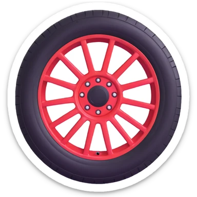 car tire with rim sticker