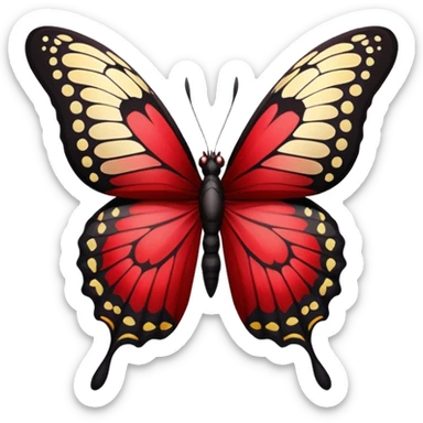 Beautiful still life, Butterfly with dark red and black wings sticker