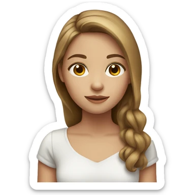 girl with light brown hair, hazel eyes sticker