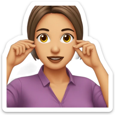 Mujer haciendo cejas sticker