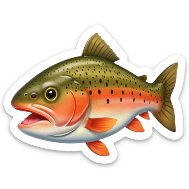 Trout with big lips and eyelashes looking down and nails sticker