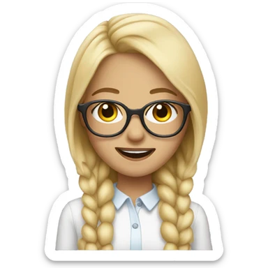 blonde girl with braces and glasses sticker