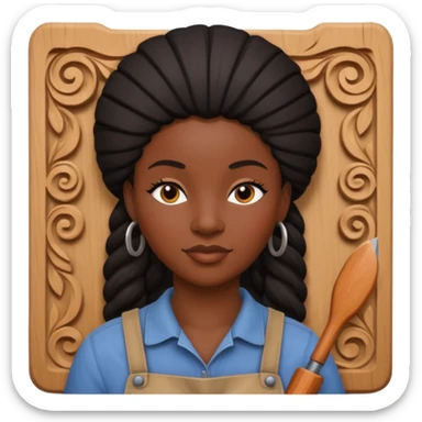 Wood Carving Craftsman black woman sticker