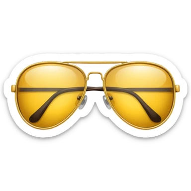 golden-yellow aviator Glasses sticker