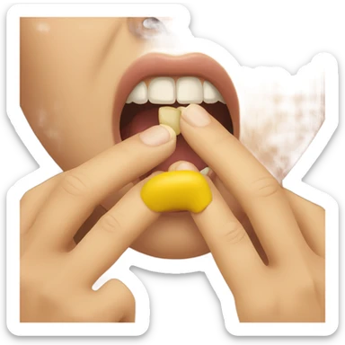 yellow emoji biting nails sticker