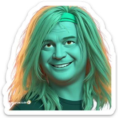 smiling boy with headband sticker