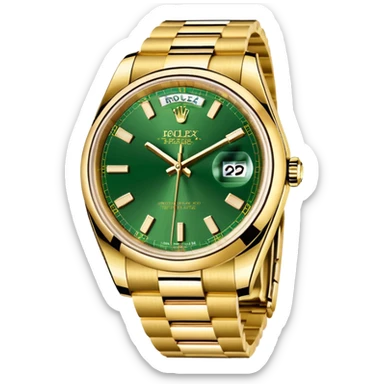 Rolex day date gold green dial sticker