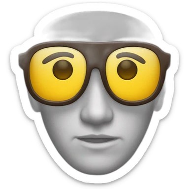 Emoji avec des lunettes étant sérieux sticker