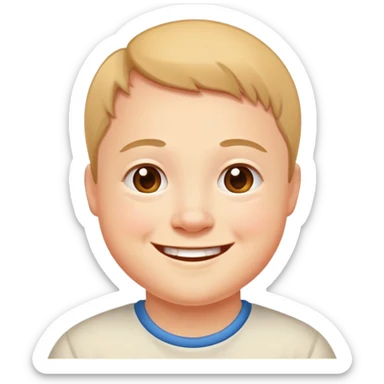 A friendly person with Down syndrome smiling sticker