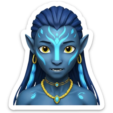 Avatar singing blue character  sticker