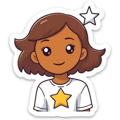 Star struck/surprised brown skin girl  sticker