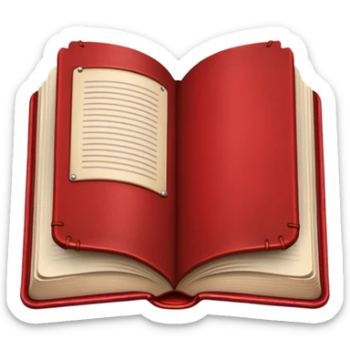 open book with completely red pages sticker
