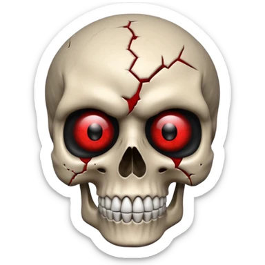 Lose Emoji

Glossy 3D emoji of a skull with red eyes, slightly cracked, dark red and black tones. sticker