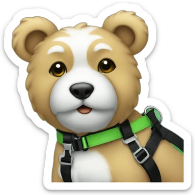 Green Teddy in black harness sticker