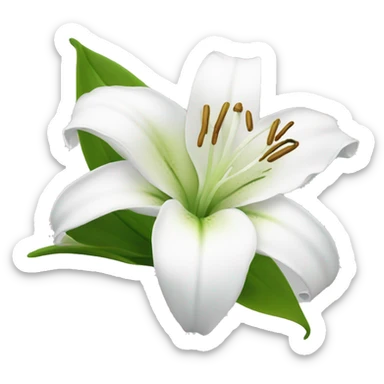 Lily white flower sticker