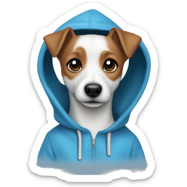 Jack Russell Terrier in a Blue Hoodie sticker