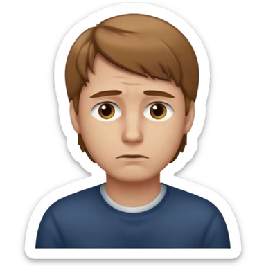 sad man light brown hair sticker