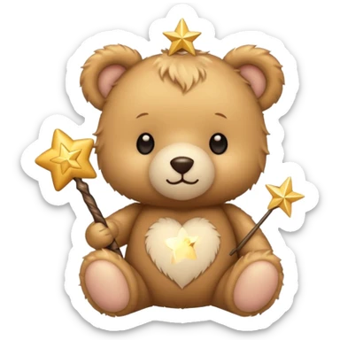 Fairy teddy with wand sticker