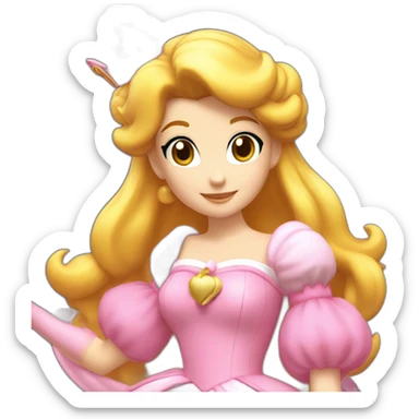 princesse Peach dans Mario sticker