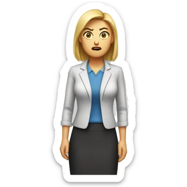 angry teacher female sticker
