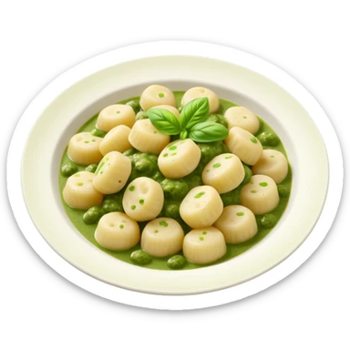 gnocchi covered in green sauce  sticker