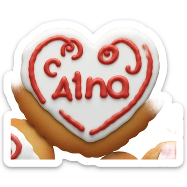 Red cookie heart with ohana sticker