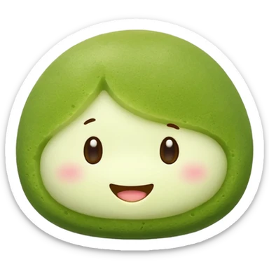 matcha flavored mochi cute face sticker